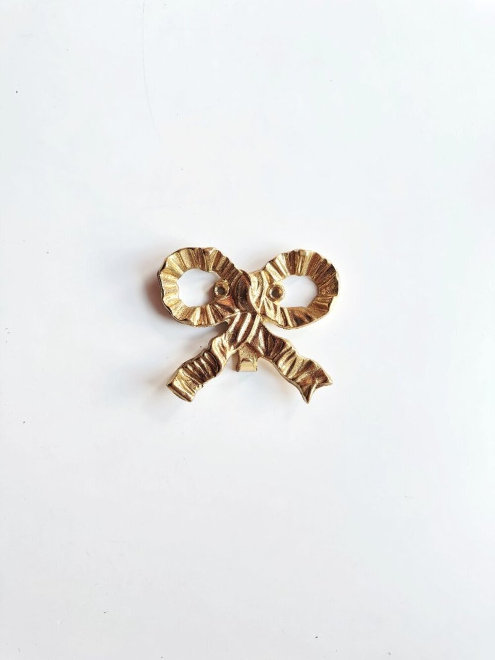 Vintage Solid Brass Ribbon Bow Wall Hook Coat Hook